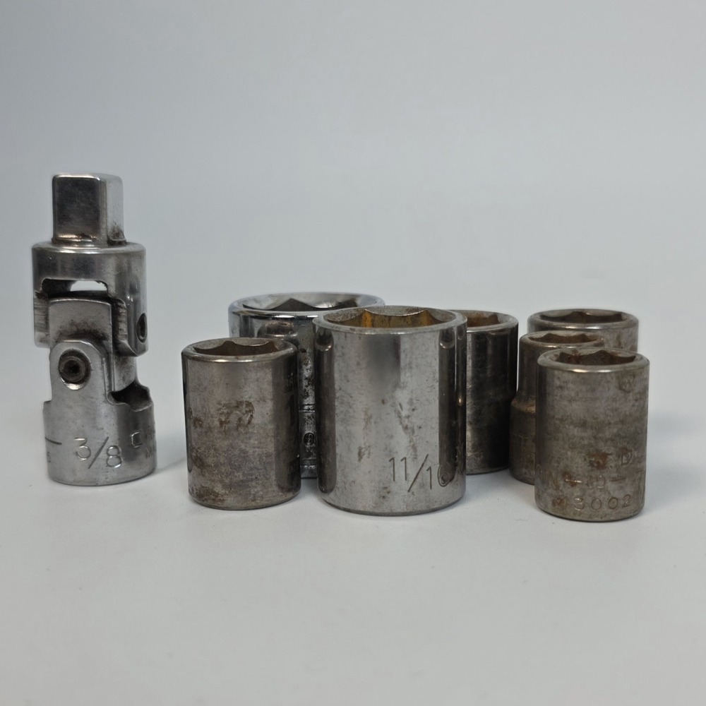 Used Various 6 Point Shallow Sockets Assorted‎ Sizes *See Pics For List #981